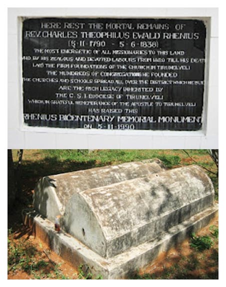 Tomb of missionary Charles Rhenius grave in tirunelveli